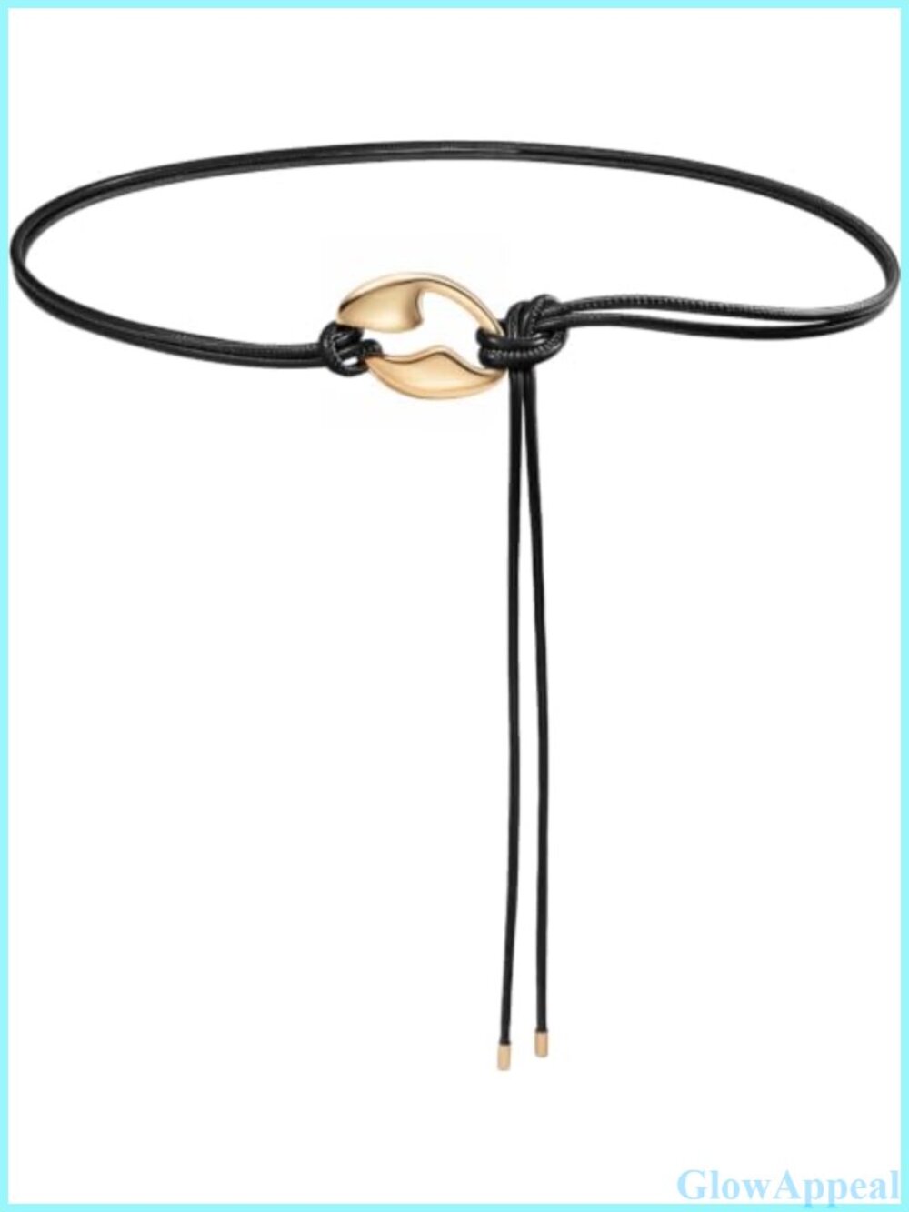 Women's Knotted PU Leather Skinny Belt Gold Buckle Dress Accessory